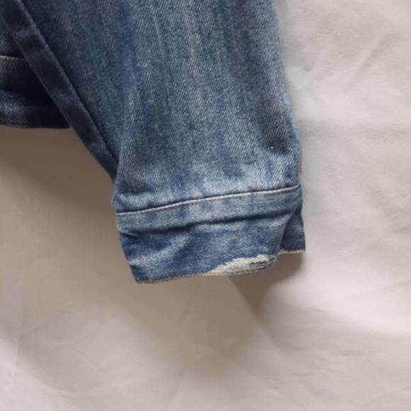 VTG JW Style Trucker style fleece collar down front Denim Coat Western Work XL - Picture 3 of 5